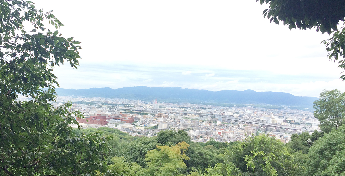 稲荷山から見下ろす京都市南部の景色